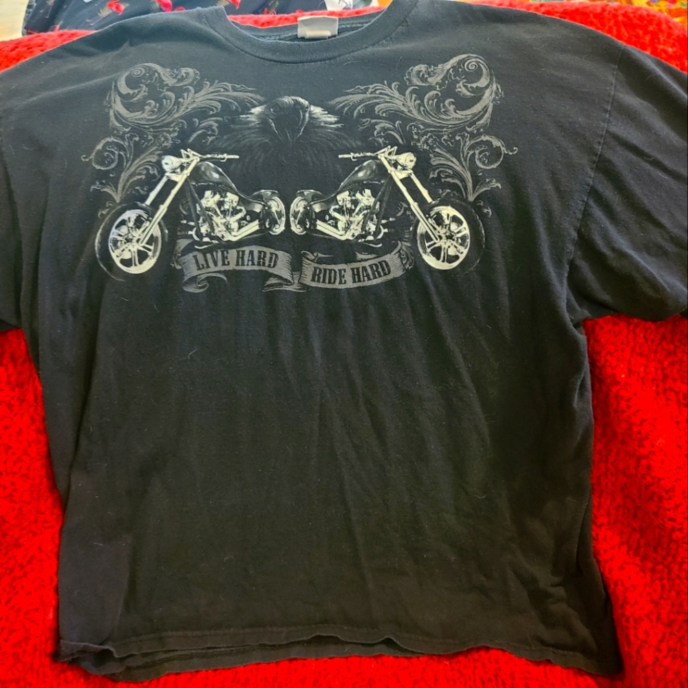 Vintage Harley Davidson Live Hard Ride Hard TShirt XXL